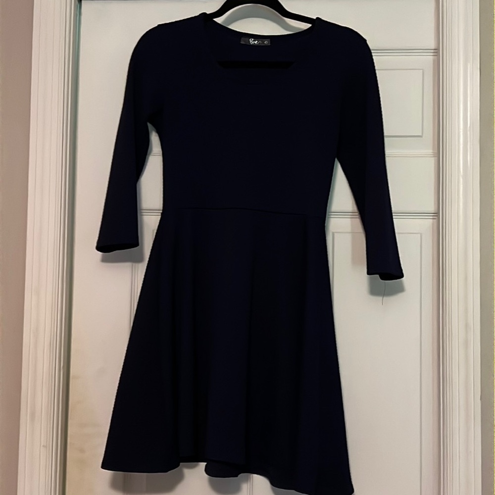Blue long sleeve dress